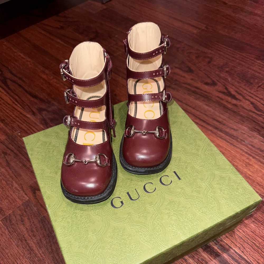 Gucci Maroon Leather Children's Footwear